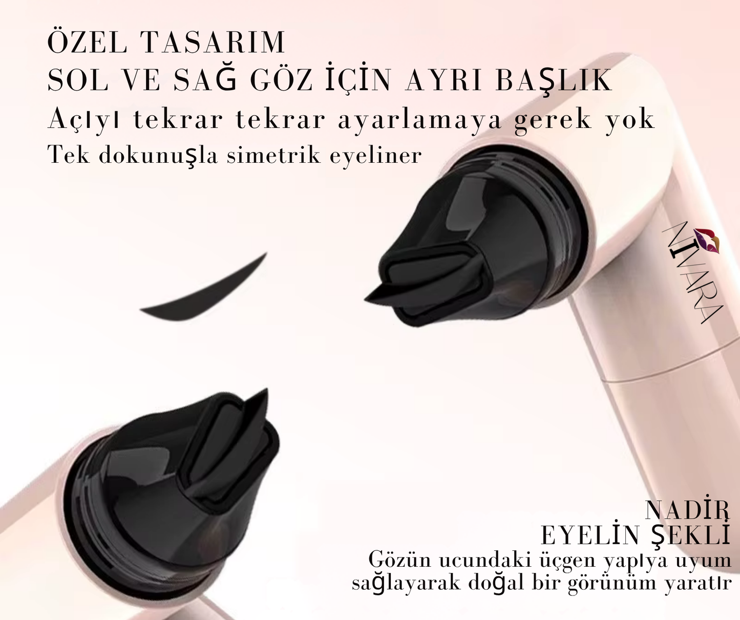Çift Başlı Özel Markalı Eyeliner Kanat Damga Kalemi