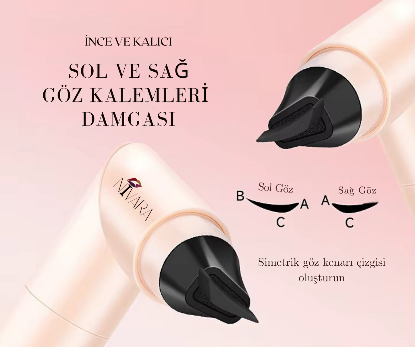 Çift Başlı Özel Markalı Eyeliner Kanat Damga Kalemi
